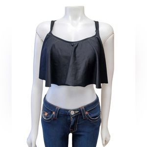 Torrid Black Flounce Swim Bikini Top